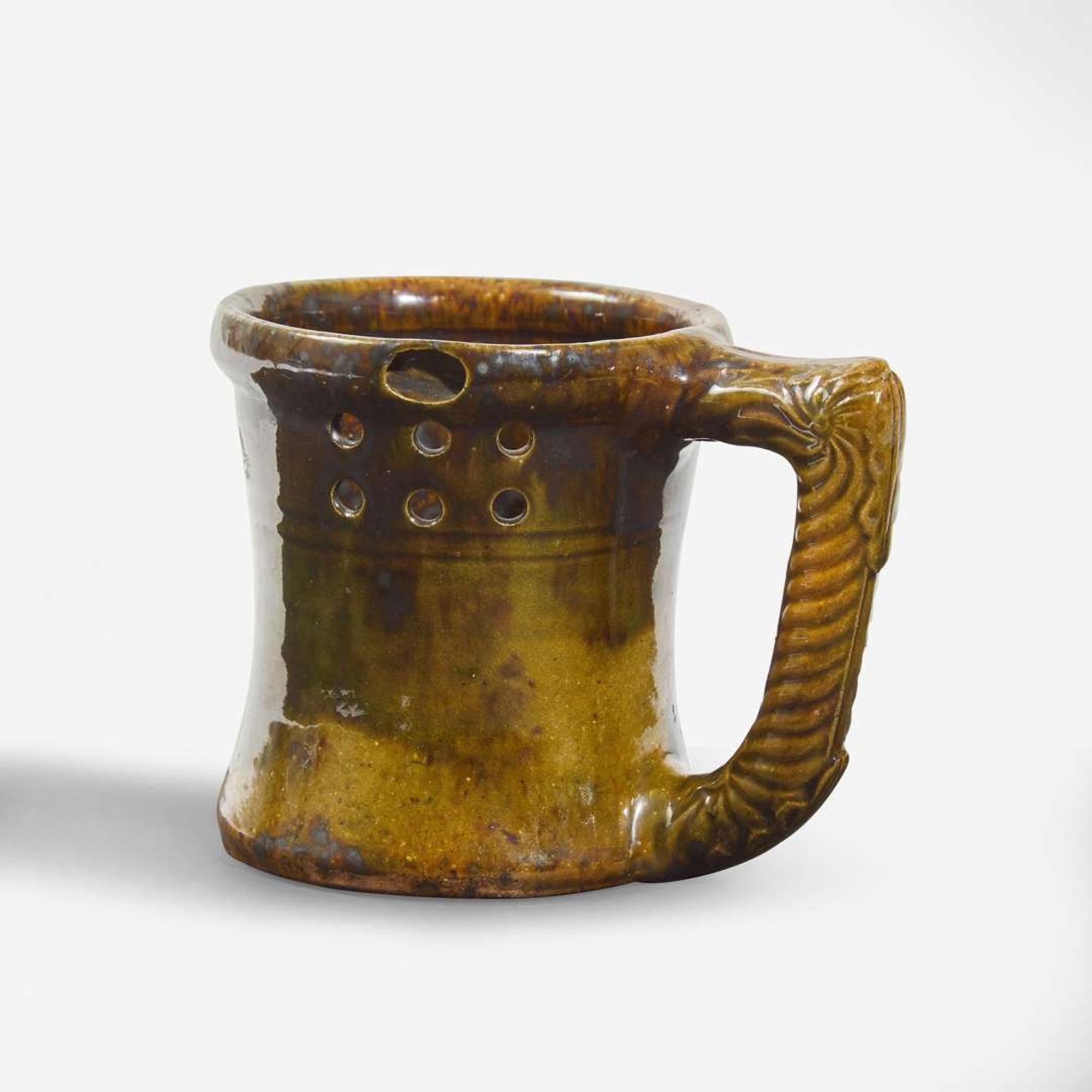 George Ohr (American, 1857-1918) Puzzle Mug and Mold, USA, circa 1898-1910