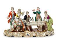 An Italian Capodimonte Polychrome and Gilt Painted Porcelain Figural Group — 19TH CENTURY
