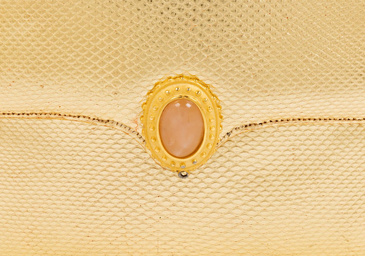Judith Leiber Gold Leather Purse