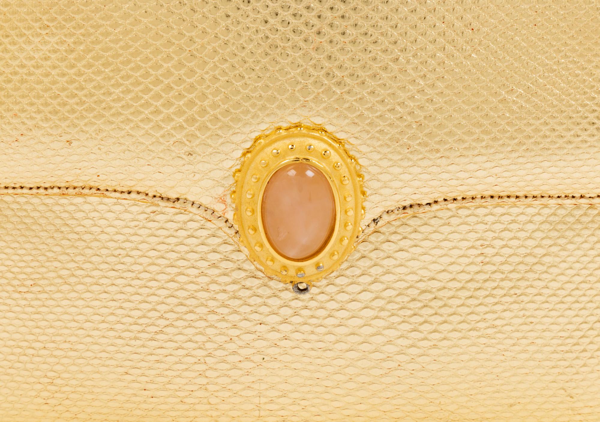 Judith Leiber Gold Leather Purse