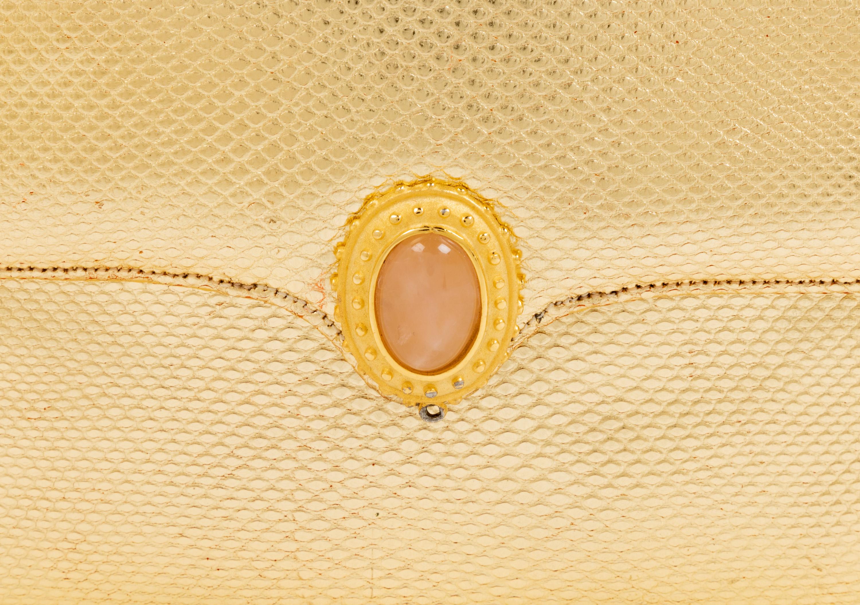 Judith Leiber Gold Leather Purse