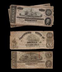 [CONFEDERATE STATES OF AMERICA] A Group of Six $20 Notes