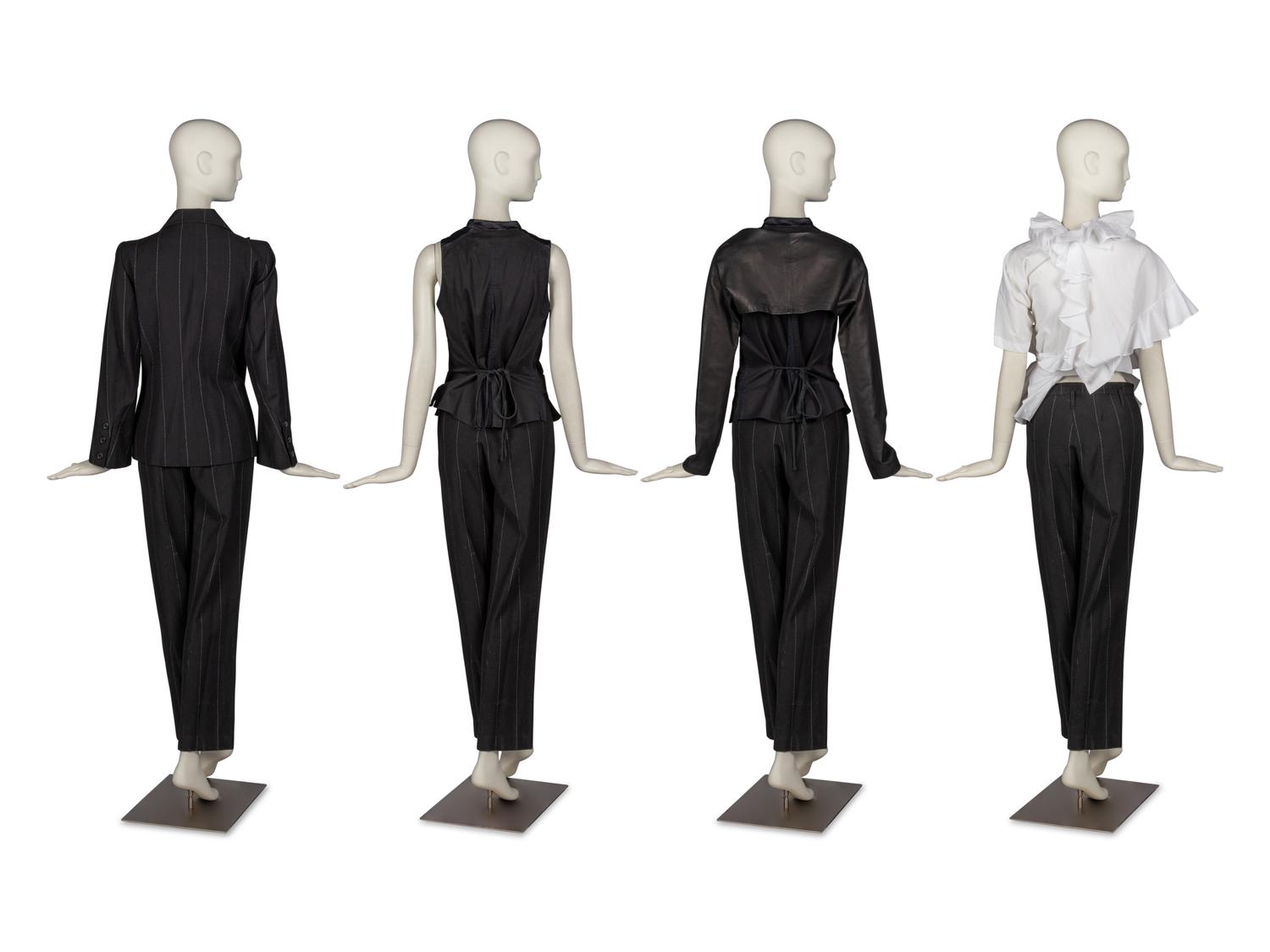 Ann Demeulemeester Bolero, Vest, Jacket, and Pant with Junya Watanabe for Comme des Garçons Blouse