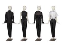 Ann Demeulemeester Bolero, Vest, Jacket, and Pant with Junya Watanabe for Comme des Garçons Blouse