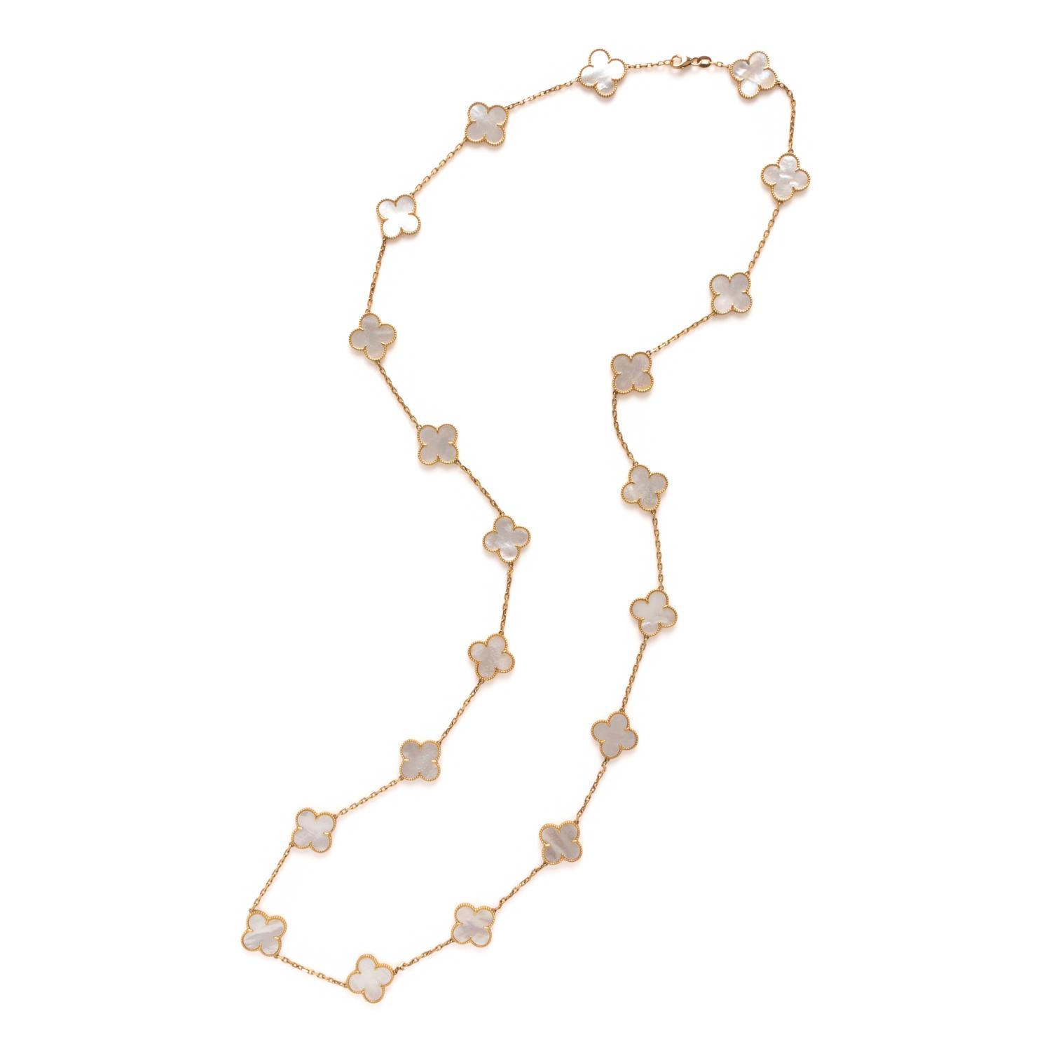 Mother-of-Pearl Quatrefoil Necklace