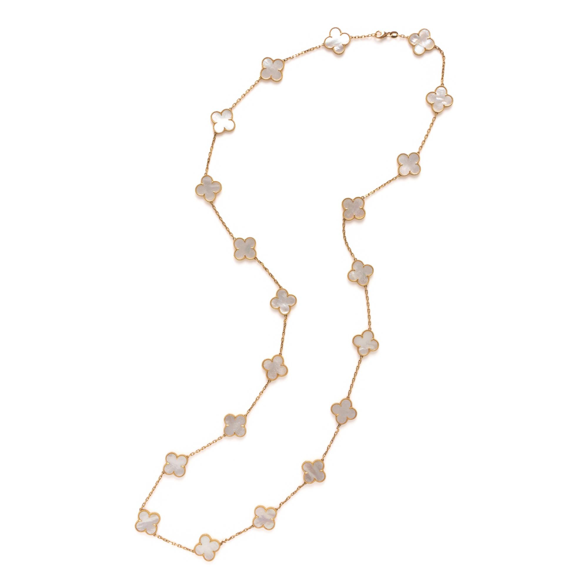 Mother-of-Pearl Quatrefoil Necklace