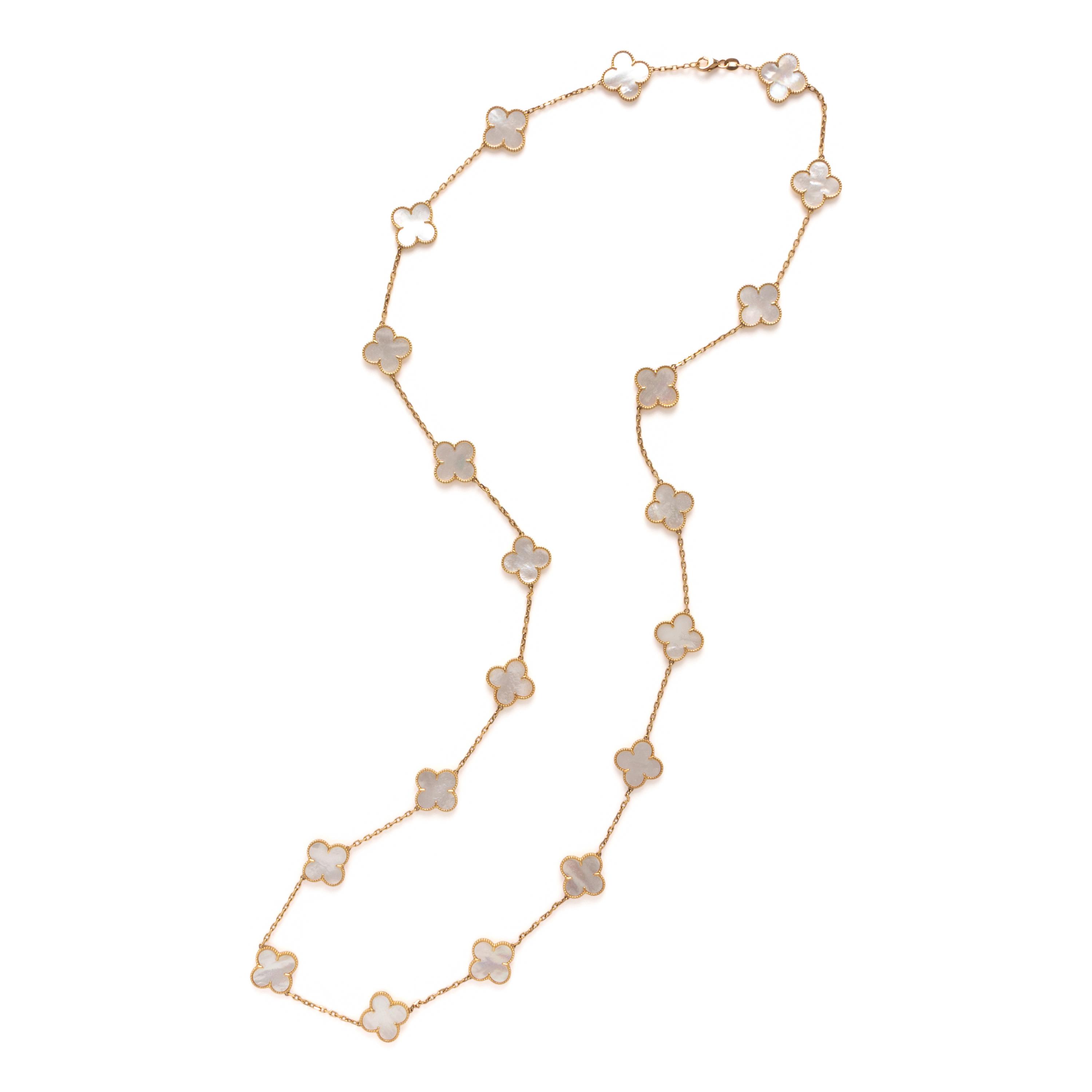Mother-of-Pearl Quatrefoil Necklace