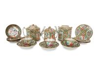 A Chinese Export Rose Medallion Porcelain Tea Service