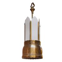 A Set of Four Brass and Glass Light Fixtures 13" W x 13" D x 37" H — United States, Circa 1920