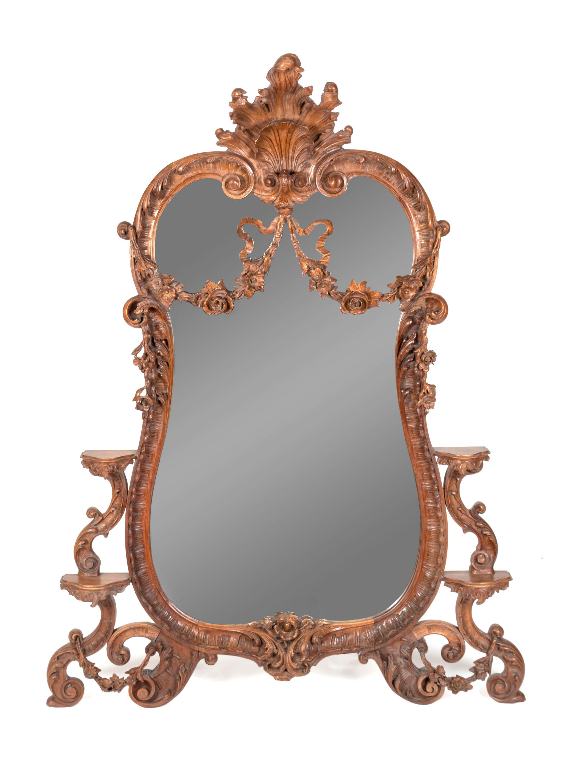 A Belle Époque Carved Fruitwood Console Table with Mirror — LATE 19TH/EARLY 20TH CENTURY