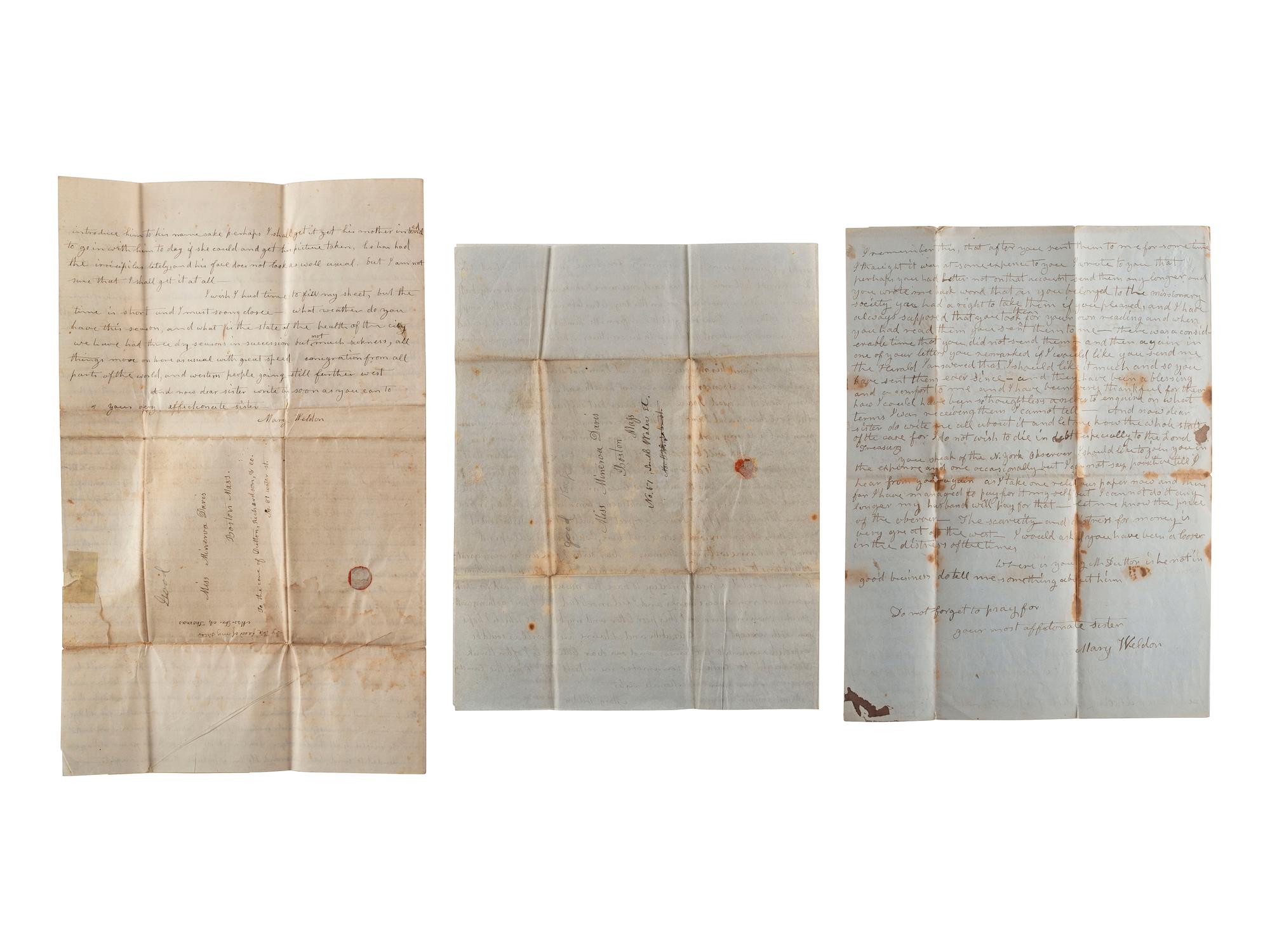 [WESTWARD EXPANSION]. A collection of 19th century diaries, journals, and letters highlighted by the Weldon family settlers' archive.