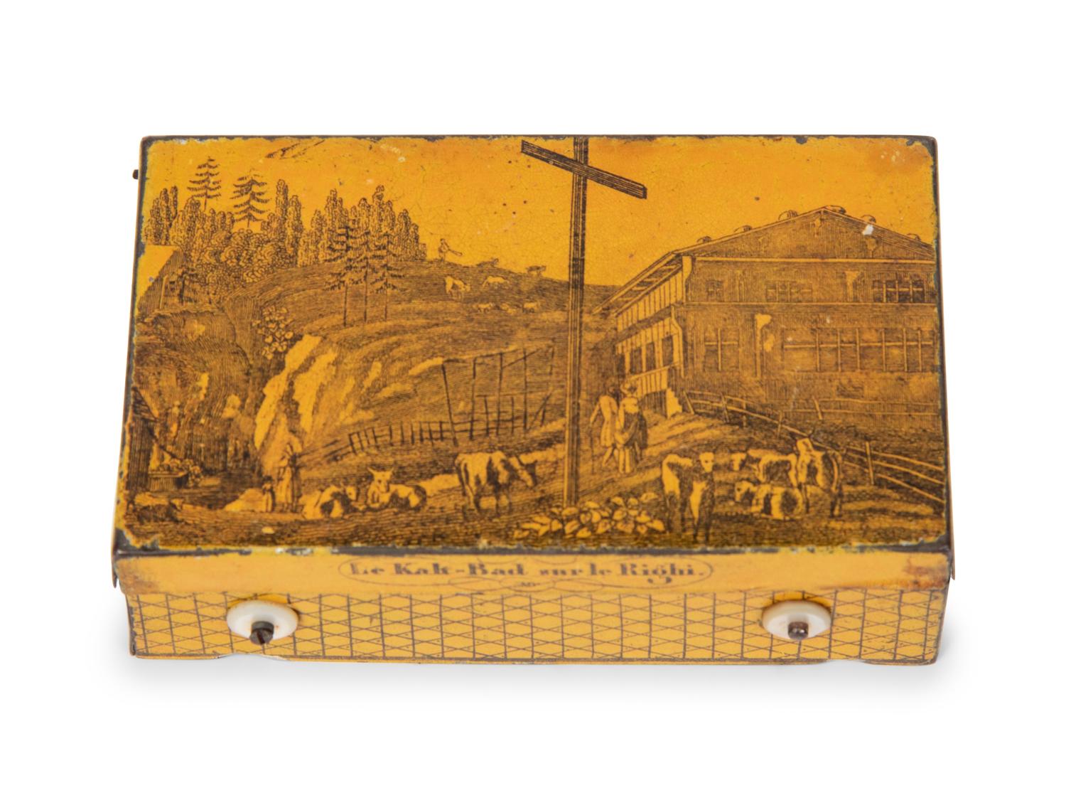 A Musical Movement in a Tin Transfer Box