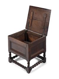 A William and Mary Oak Coffer on Stand
