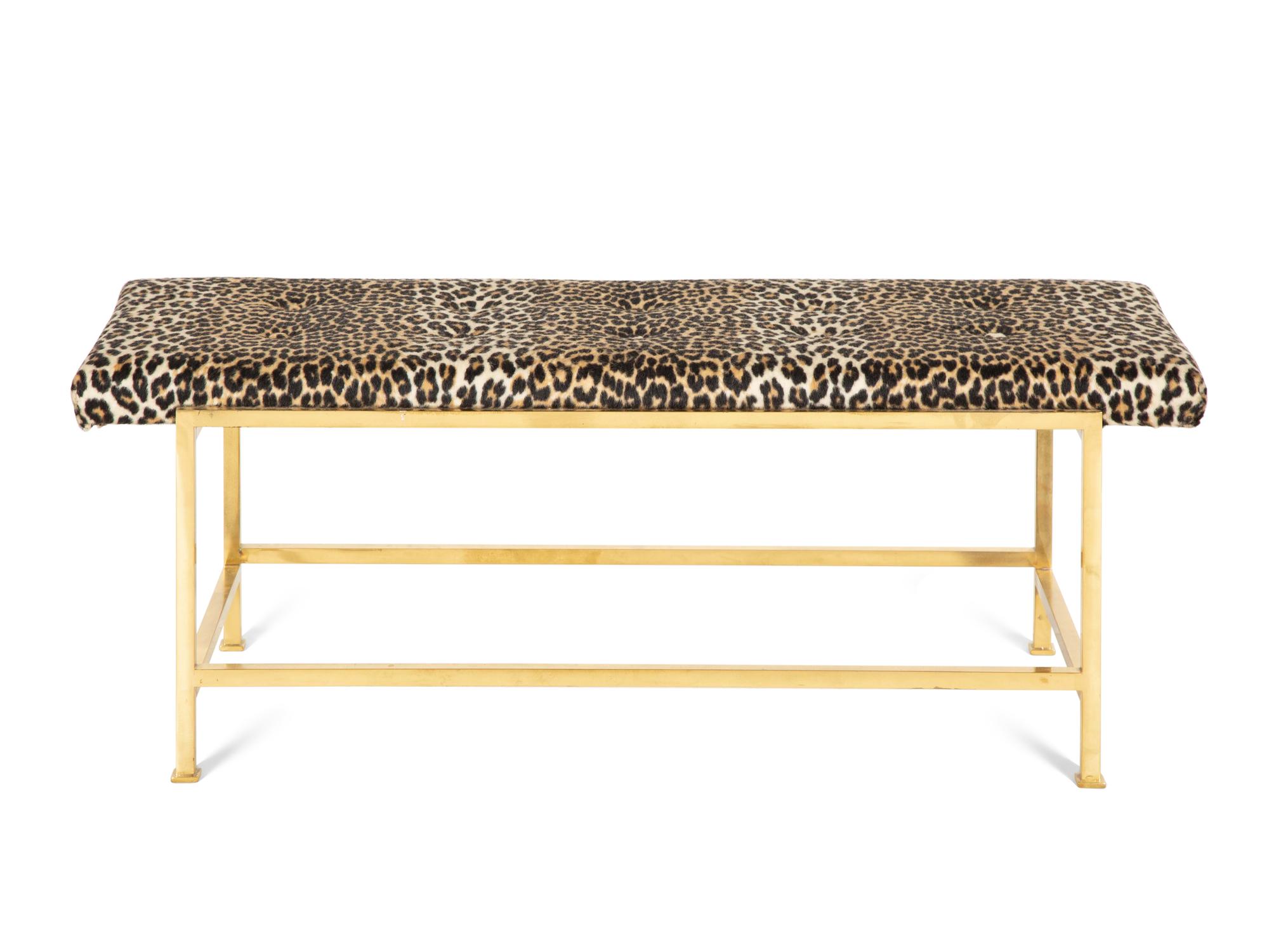 A Dunbar Brass-Frame Bench by Edward Wormley