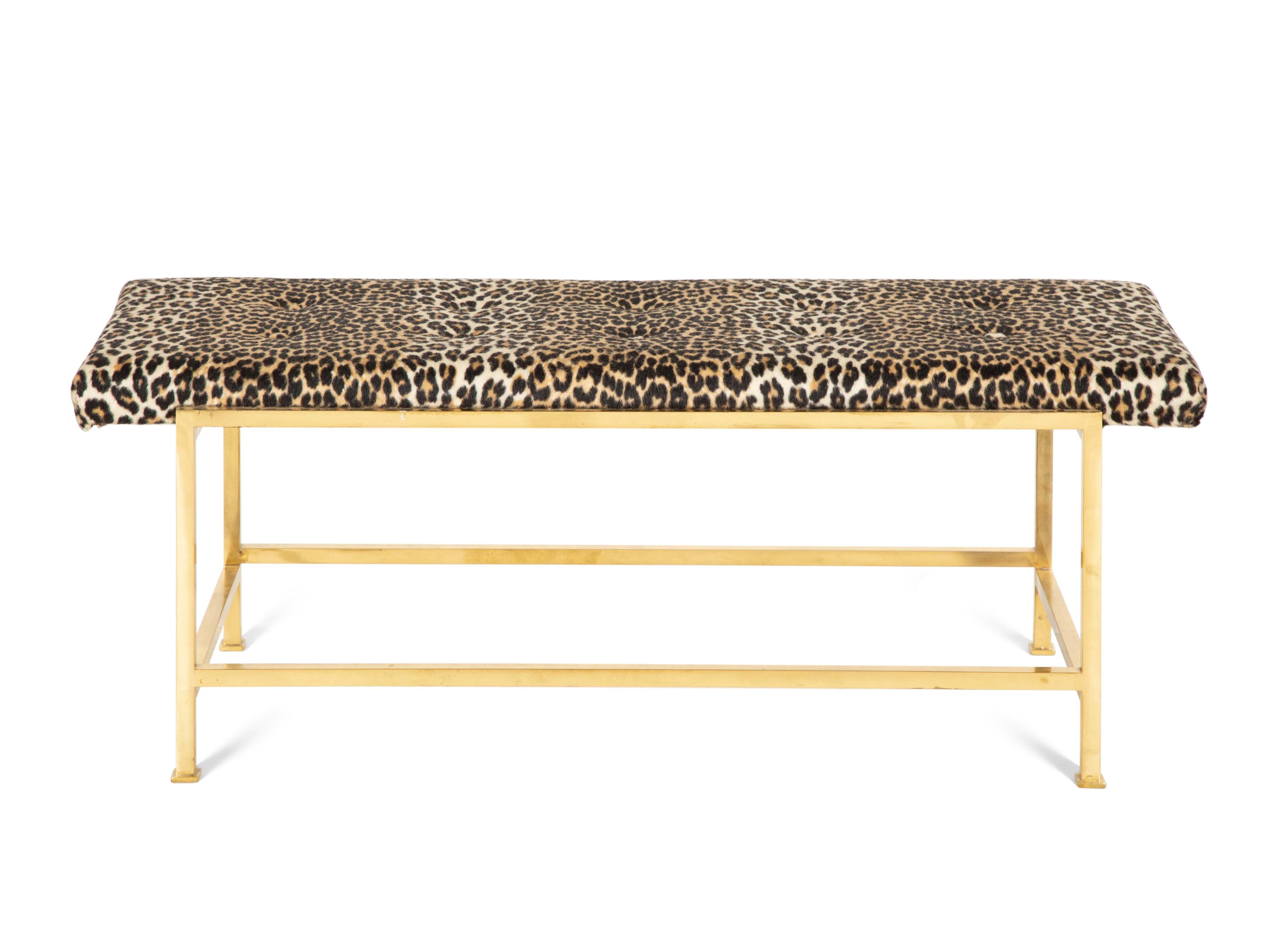 A Dunbar Brass-Frame Bench by Edward Wormley