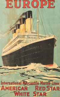 Two Ship Line Advertisement Lithographs