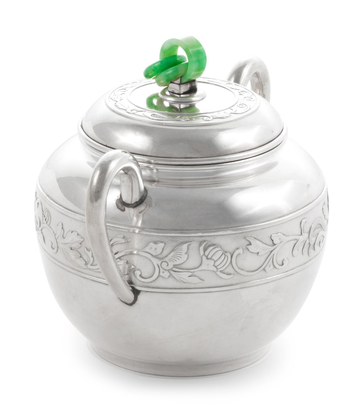 A Japanese Export Silver Three-Piece Tea Service
