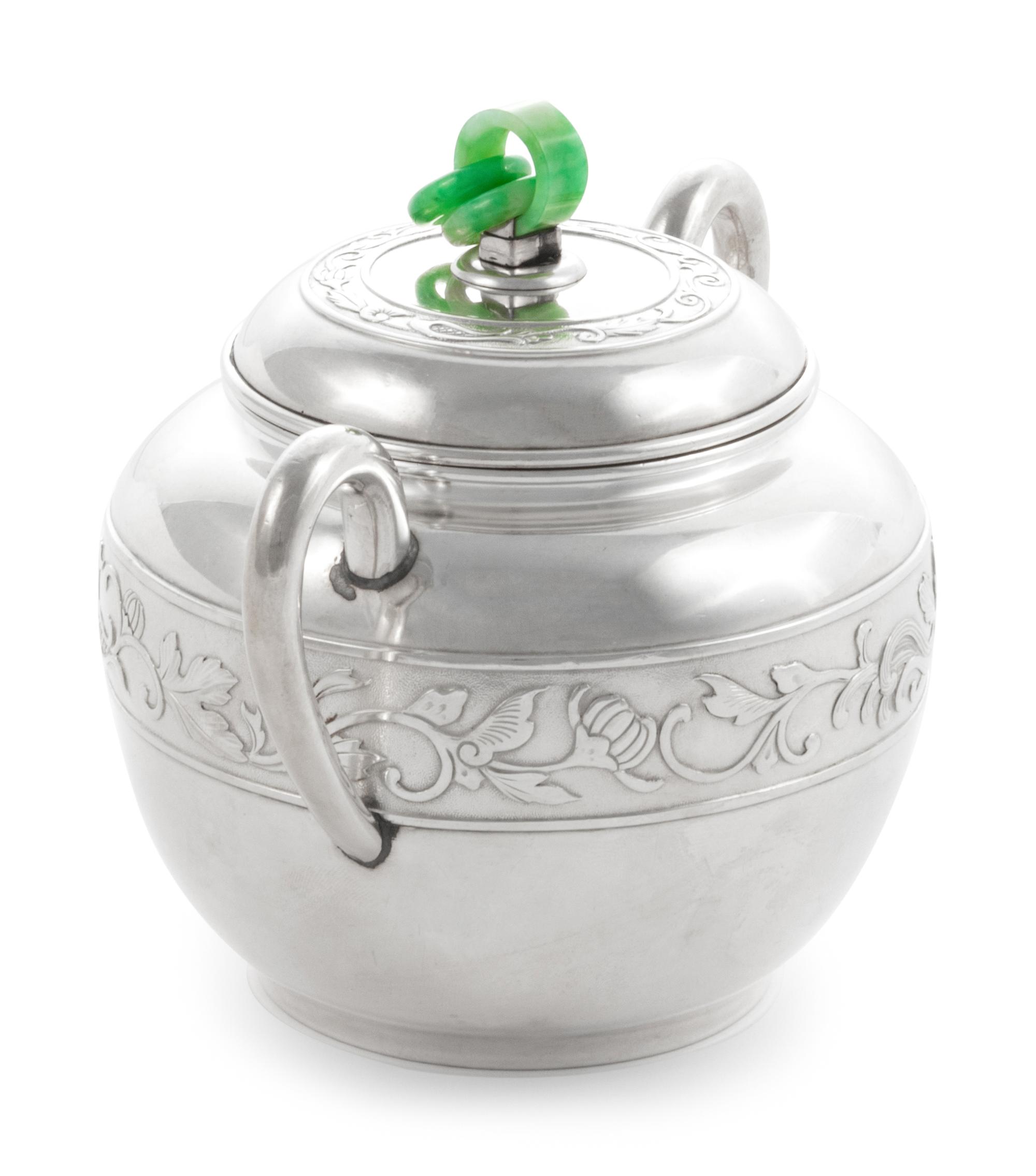 A Japanese Export Silver Three-Piece Tea Service
