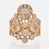 A 14K Yellow Gold and Gemstone Necklace and Diamond Ring