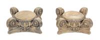 A Pair of Corinthian Capital Form Composition Stands Height 15 inches. — 20TH CENTURY