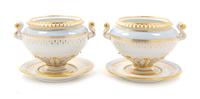 A Pair of Continental Porcelain Tureens Width 11 inches. — LATE 19TH CENTURY
