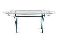 A Painted Iron Glass-Top Table and Chairs in the Style of Rene Prou