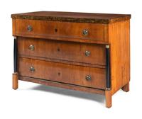 A North European Part-Ebonized Birch Commode