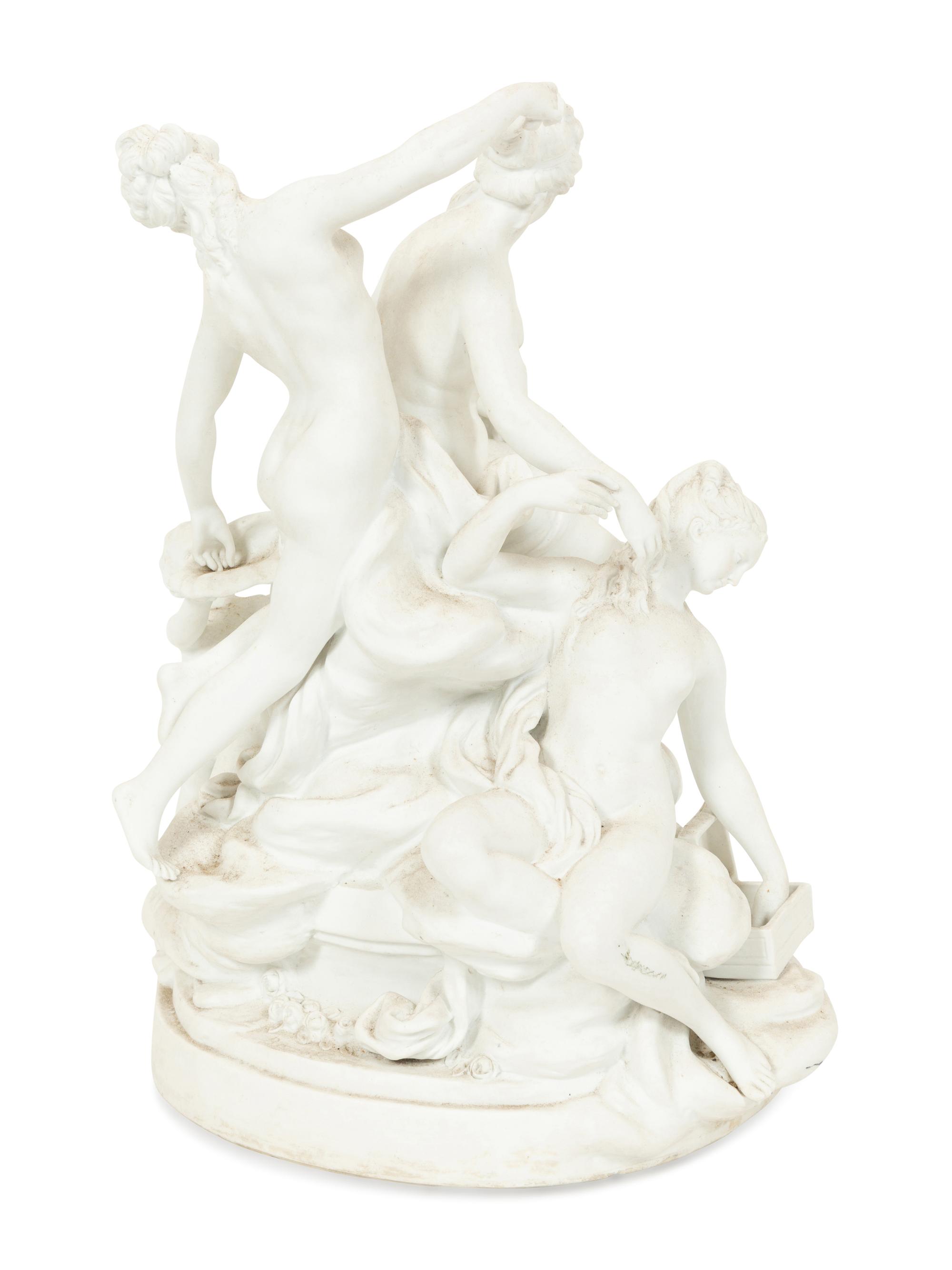 A Sèvres Bisque Porcelain Toilette de Venus Figural Group
