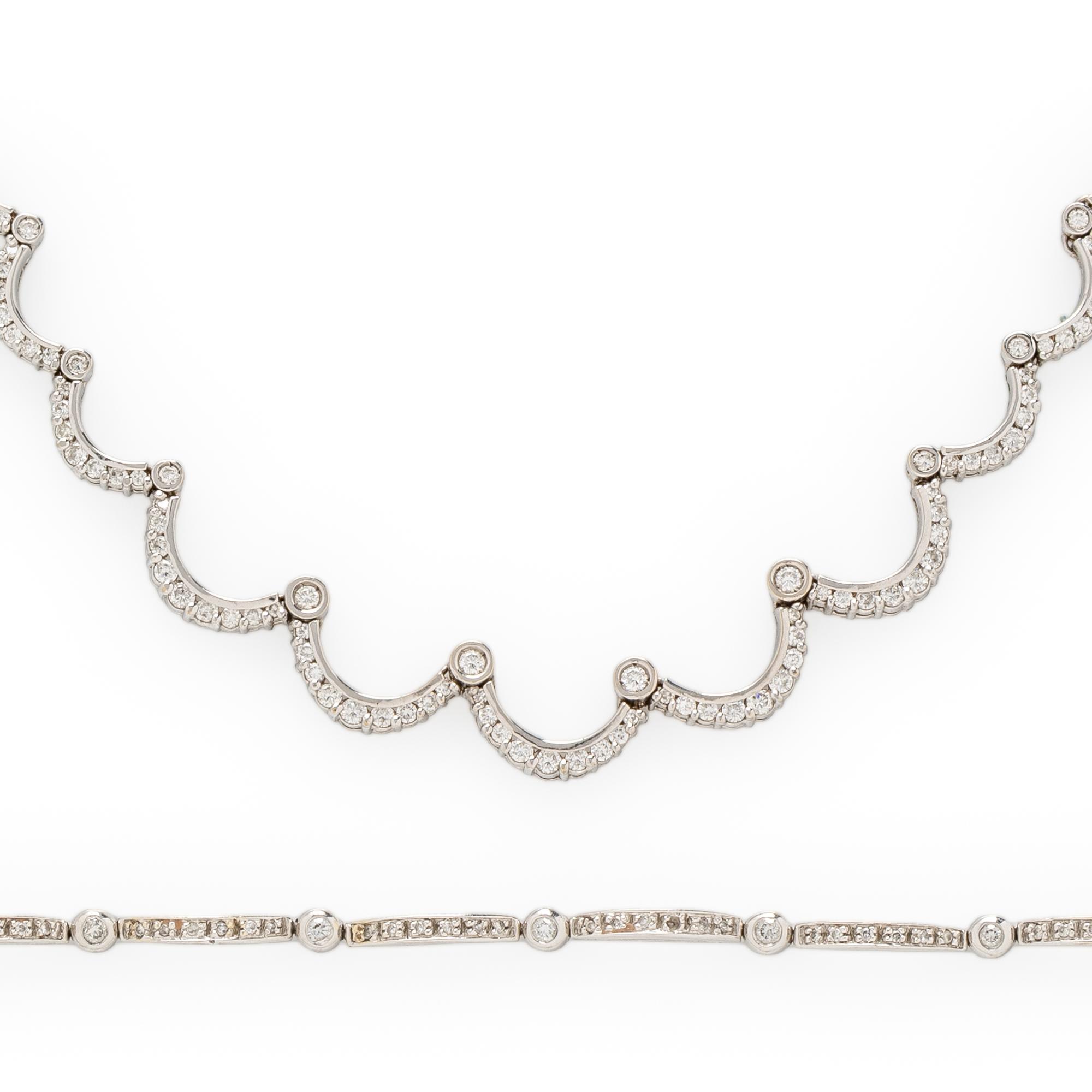 DIAMOND AND WHITE GOLD NECKLACE AND BRACELET