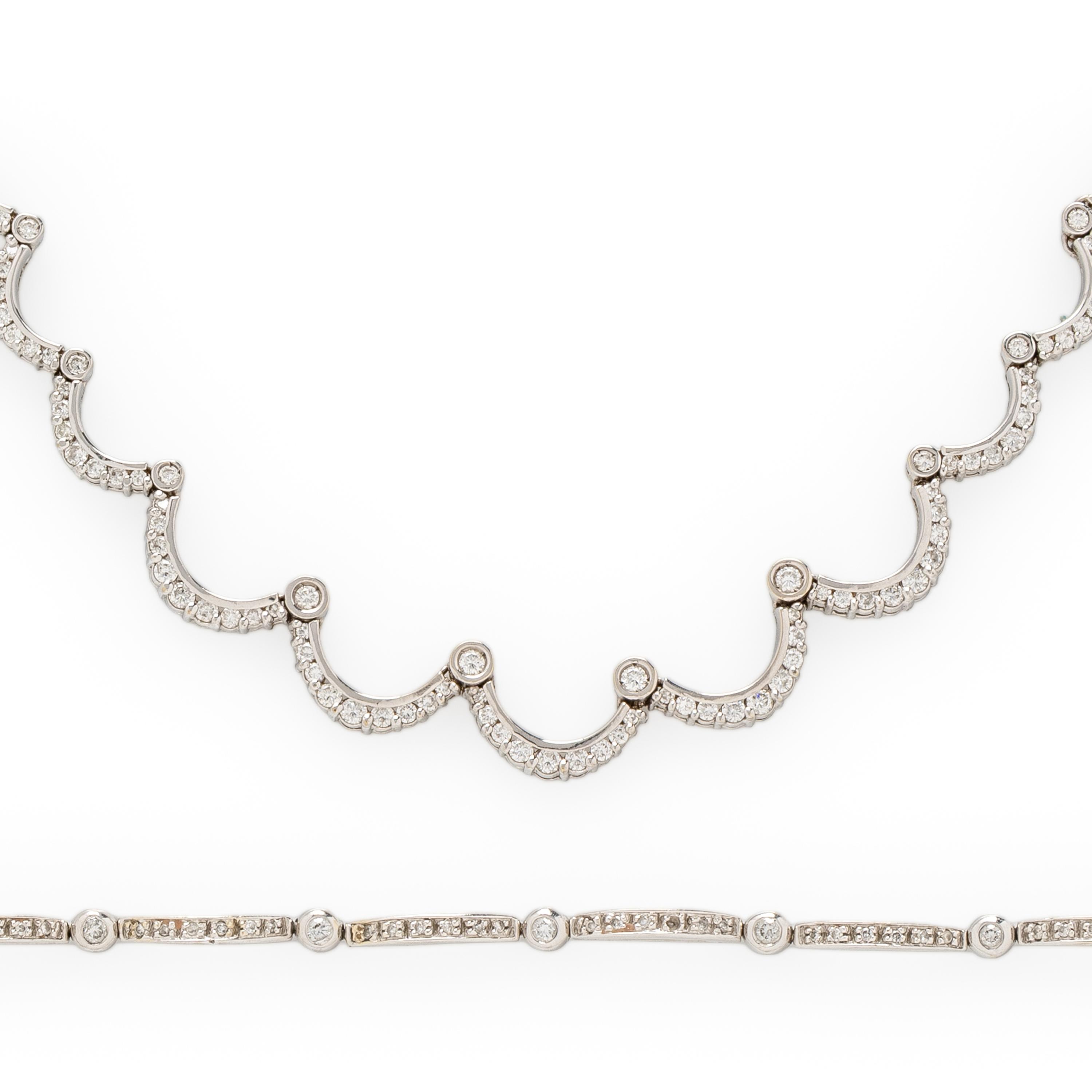 DIAMOND AND WHITE GOLD NECKLACE AND BRACELET
