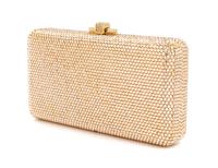 Judith Leiber Gold Crystal Minaudiere,