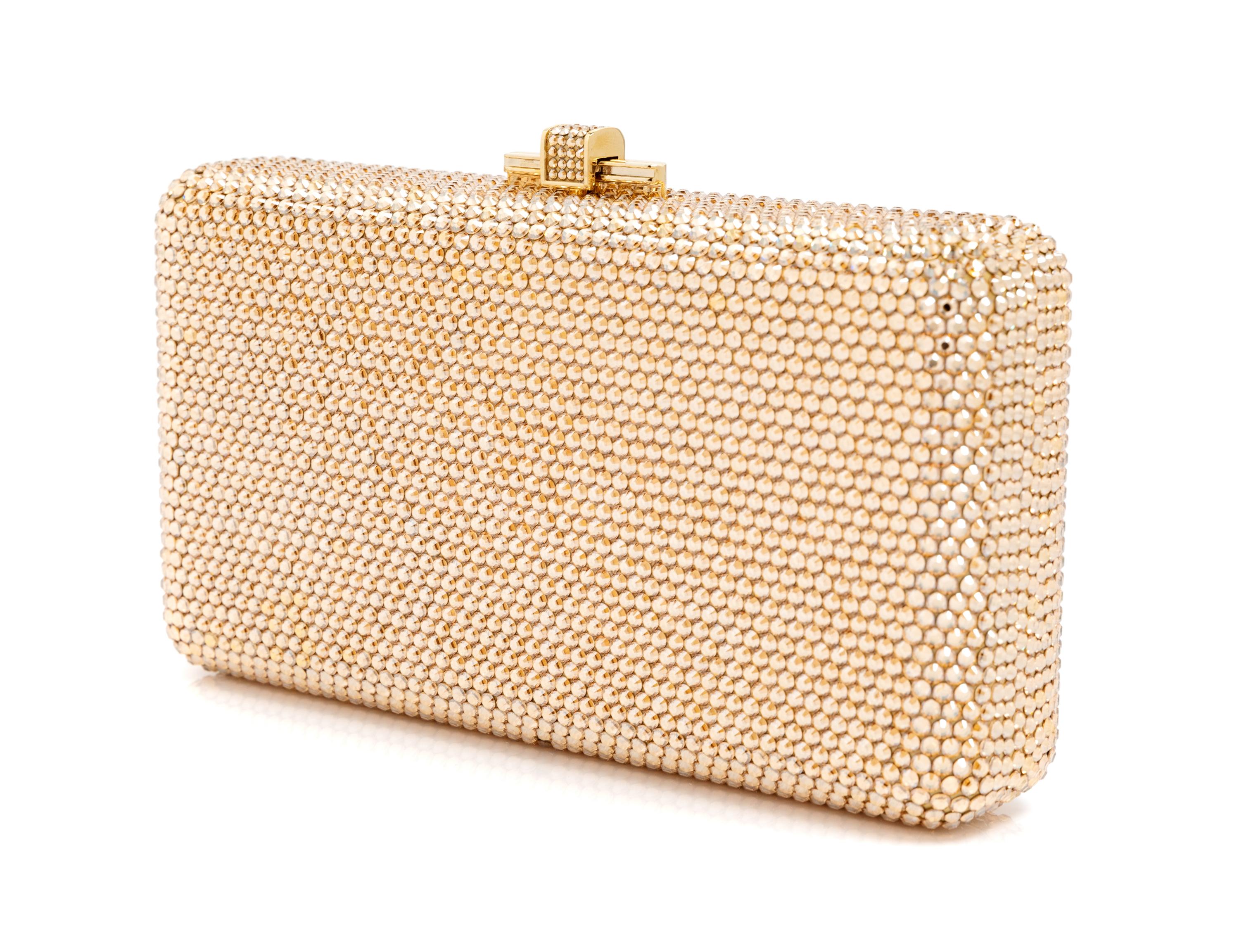 Judith Leiber Gold Crystal Minaudiere,