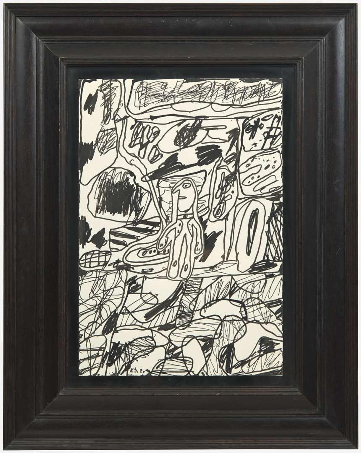 Jean Dubuffet (French, 1901-1985) - Paysage avec un Personnage (D379)