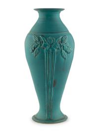 A Large Pewabic Turquoise Glazed Pottery Vase