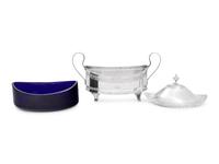 An Irish George III Silver Cobalt Glass-Lined Covered Dish