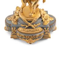 A Pair of Louis XV Style Gilt Bronze and Persian Grey Marble Six-Light Candelabra