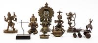 A Collection of Bronze and Cast Metal Articles Height of first 4 inches.