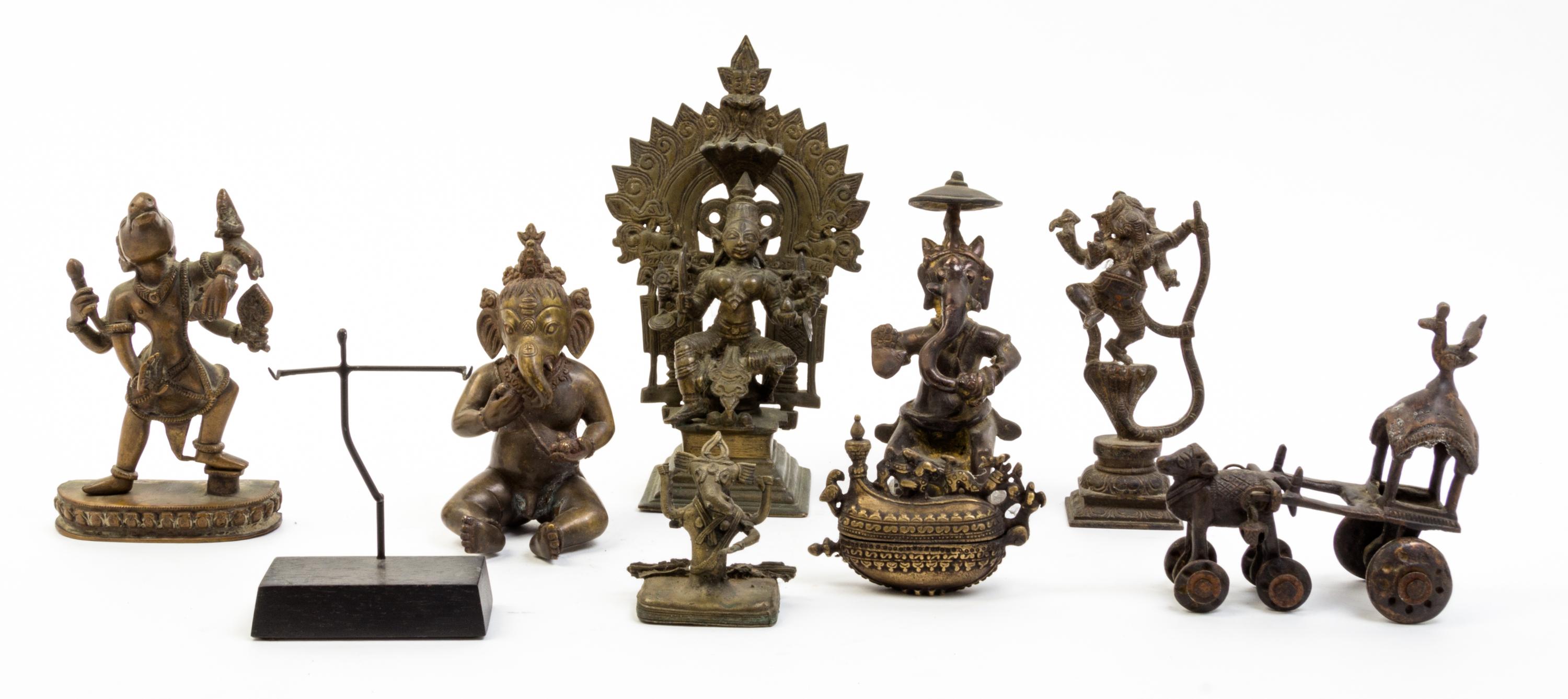 A Collection of Bronze and Cast Metal Articles Height of first 4 inches.