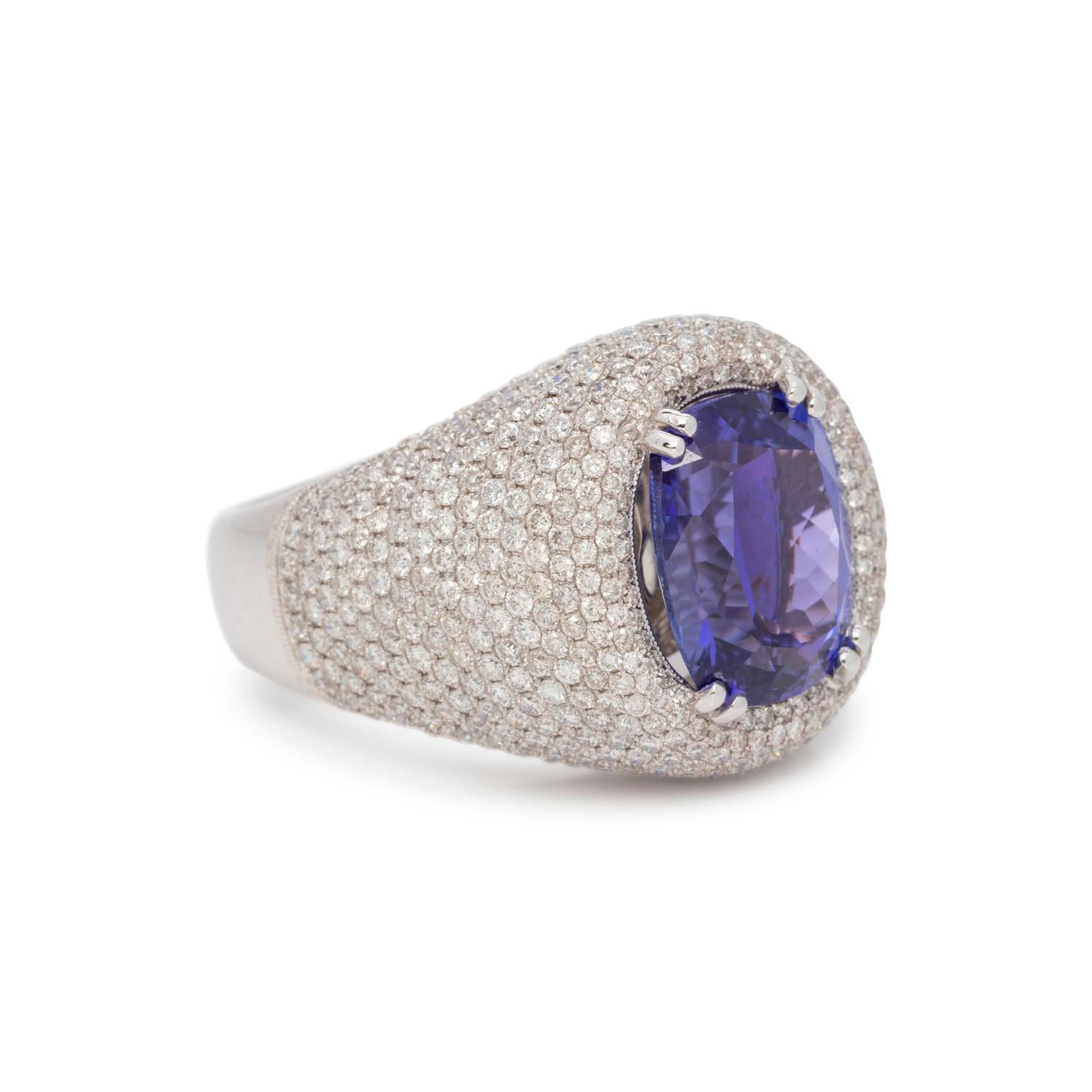 TANZANITE AND DIAMOND RING