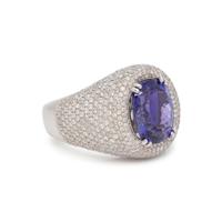 TANZANITE AND DIAMOND RING