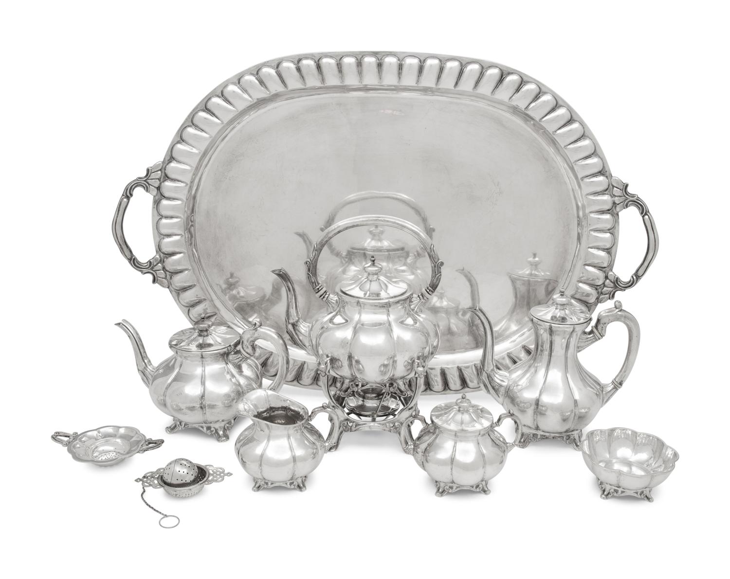 A Sanborns Silver Eight-Piece Tea and Coffee Service
