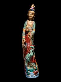 A Chinese Famille Rose Porcelain Figure of Guanyin