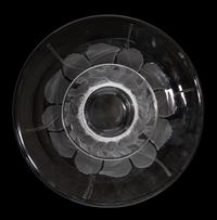 Two Lalique Molded and Frosted Glass Dishes Diameter of first 8 inches.