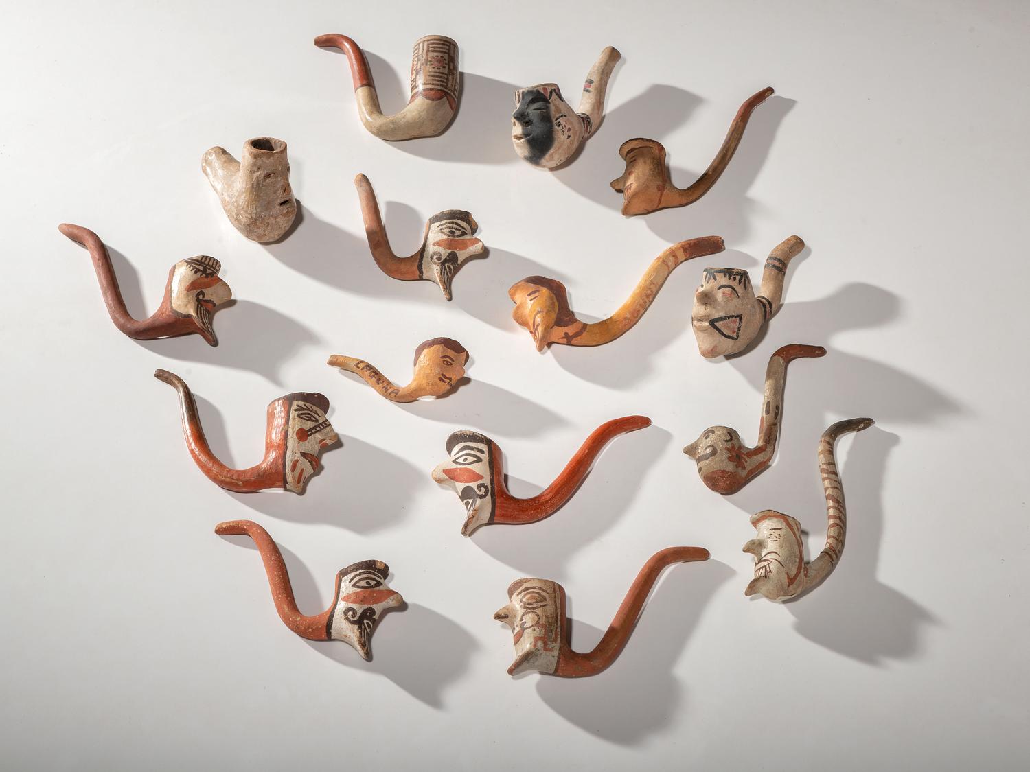 Collection of Pueblo Pottery Pipes