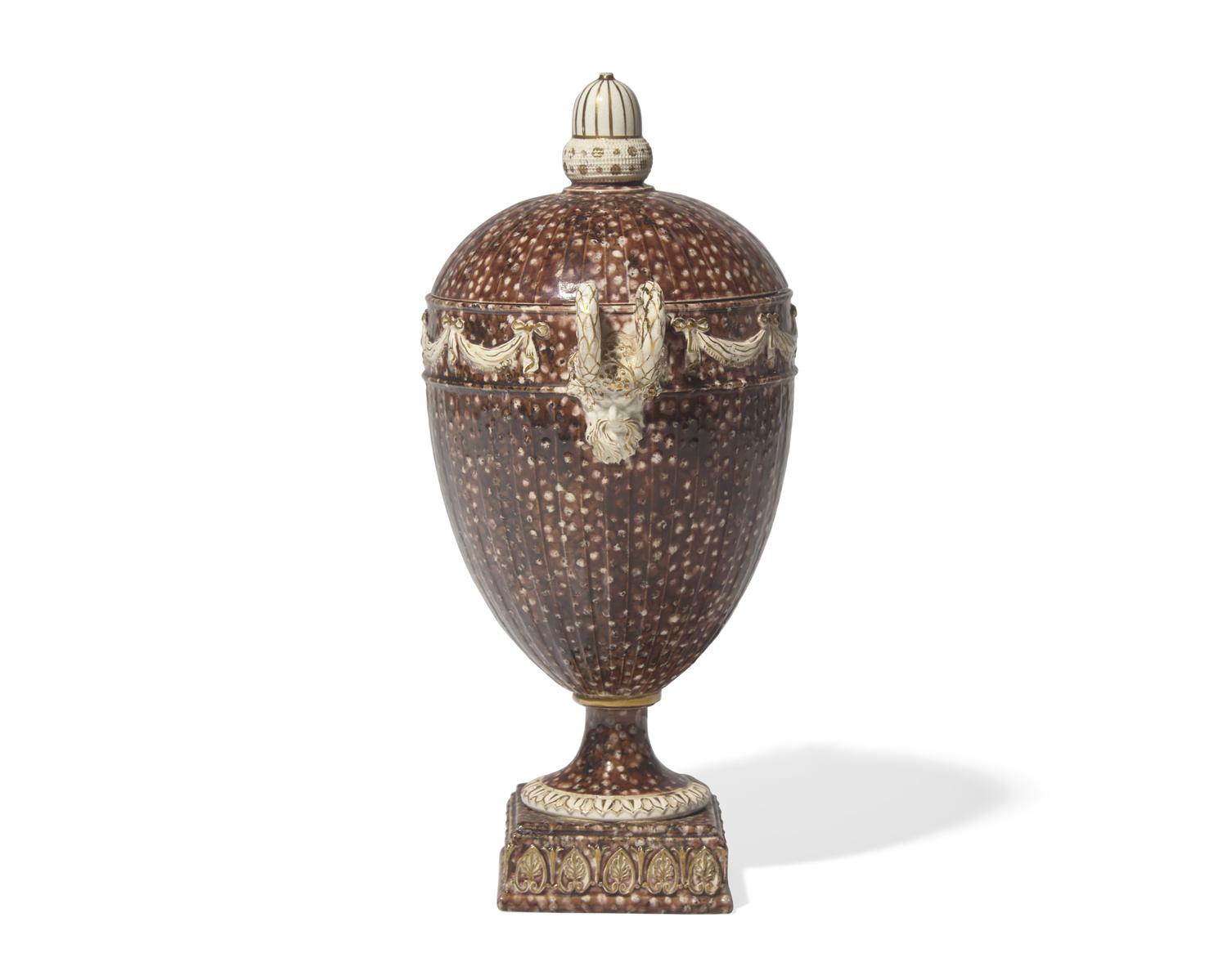 A Wedgwood Creamware Stone Decorated Covered Urn