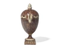 A Wedgwood Creamware Stone Decorated Covered Urn