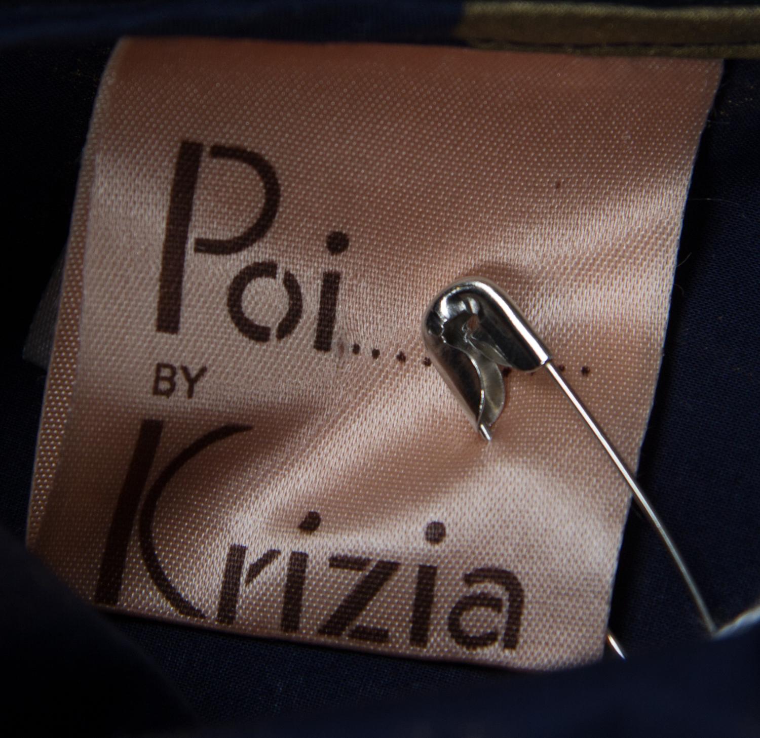 A Krizia Navy and Gold Cotton Skirt Ensemble, Size 42.