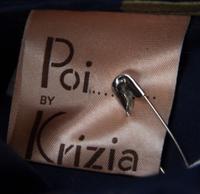 A Krizia Navy and Gold Cotton Skirt Ensemble, Size 42.