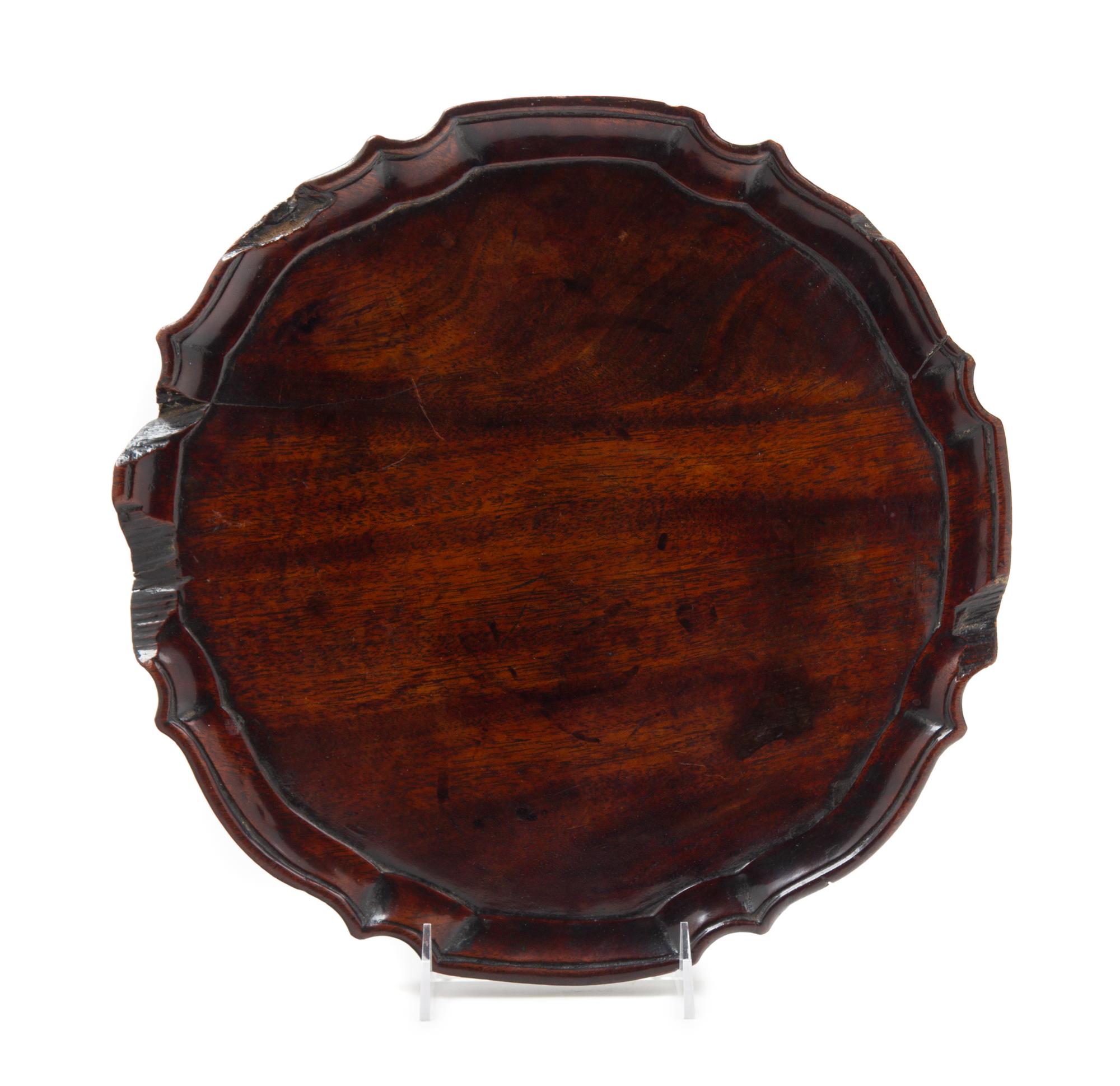 A Chinese Hardwood Floriform Tray Diameter 12 3/4 inches. — 19TH CENTURY