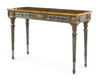 An Italian Painted and Parcel Gilt Console Table
